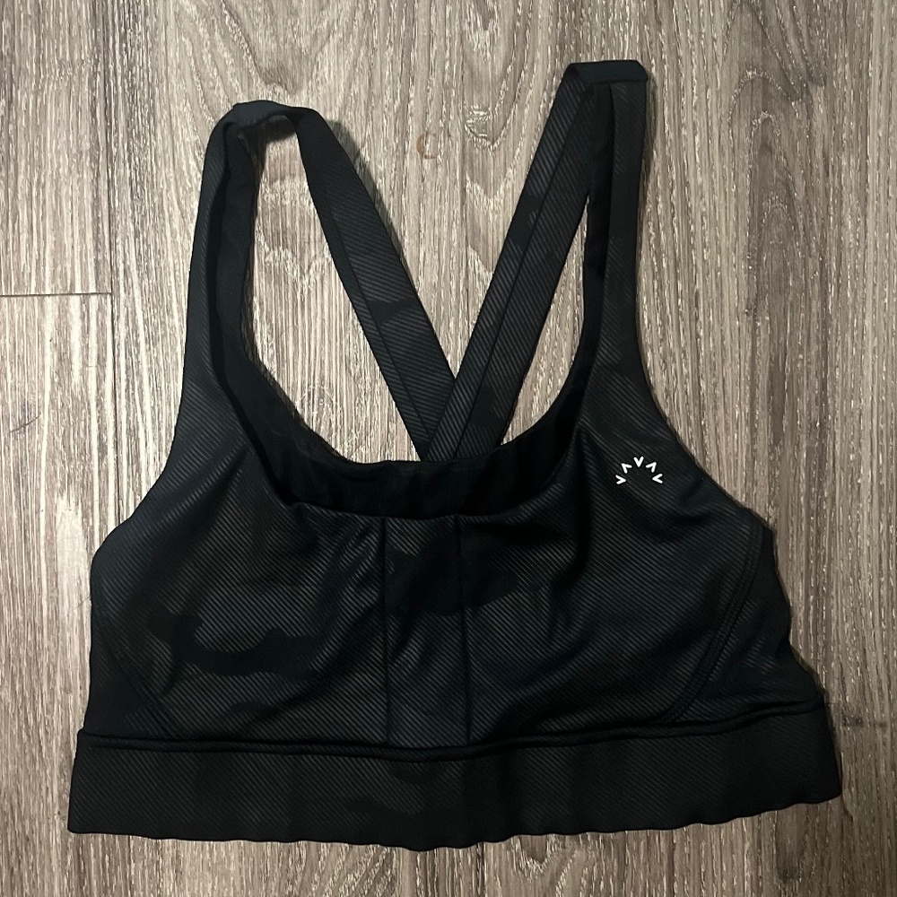 Varley black mesh sports bra